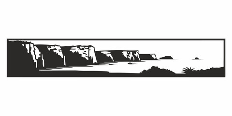 Coastal Cliffs and Sea Silhouette Representing a Rugged Shoreline and Natural Beauty
