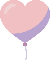 Delightful heart-shaped balloon isolated on transparent background, Vector, illustration