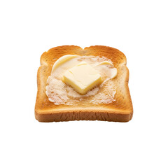 Toast with Butter on Transparent Background