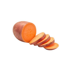Sliced sweet potato on Transparent Background