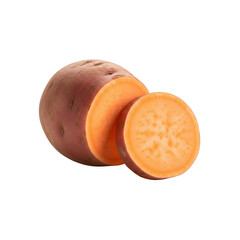 Sliced sweet potato on Transparent Background
