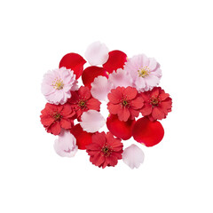 Floral arrangement of pink and red flowers