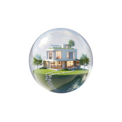 Modern house in a bubble