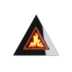 Triangle with fire in the middle