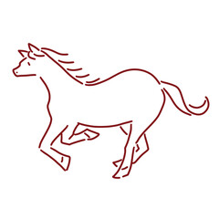 シンプルな走る馬のイラスト