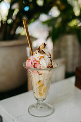 Strawberry Ice Cream Sundae at a Cafe in Koh Kood, Thailand