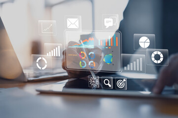 Professional Analyzing Digital Business Data with AI