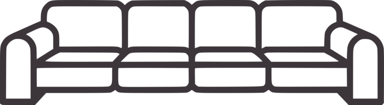 Gray minimalist sofa with clean outline