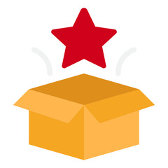 Open Box with Red Star
