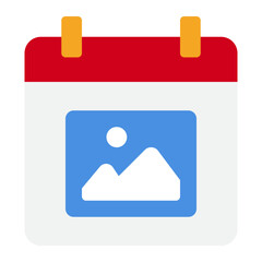 Calendar Icon with Landscape Photo