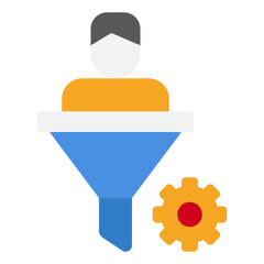 Illustration of a Funnel with Gear