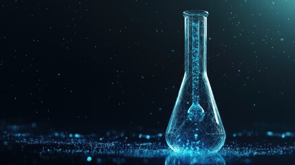 Empty flask on dark background