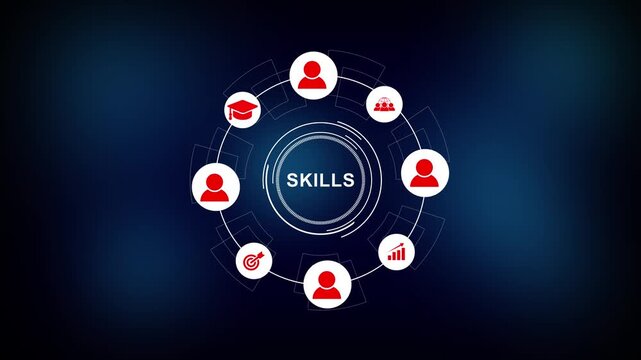 Internet, business, Technology and network concept.Coach motivation to skills improvement. Education concept. Training. Leadership skills. on color background. 4k