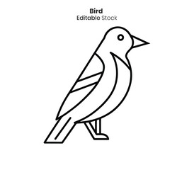 Fototapeta premium Simple line art illustration of a small bird with a minimalist design perfect for various applications