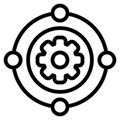 3D Illustration, gear and orbitals model