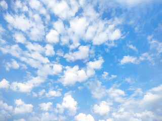 Natural Blue Sky with White Cumulus Clouds