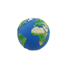 Fototapeta premium 3D Earth Globe Model Showing Africa and Europe with Green Continents and Blue Oceans, Global Ecology and Geography Concept