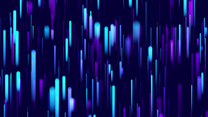 Abstract Technology Futuristic Digital Concept Pattern with Lighting Glowing Circles on Dark Blue Background. High Tech or Science Research Presentation Backdrop. Vector Illustration.