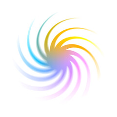 Fototapeta premium Vibrant Swirling Color Gradient Element on White Background