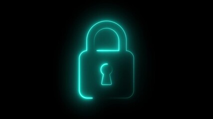 glowing neon light red and purple color lock icon animation, Glowing neon color animation lock icon protection,
A neon lock icon glows vividly, pulses with light, and animates 