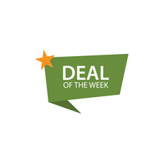 Green speech bubble graphic prominently displays a special limited time offer badge indicating a fantastic deal of the week promotion or significant discount.