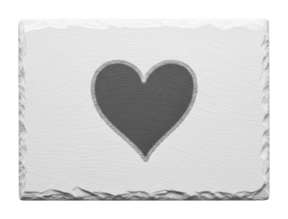 Love symbol on slate artistic design minimalist aesthetics isolated on transparent background