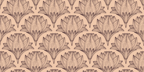 Seamless vector pattern drawn with a line. Vector pattern for wallpaper, textiles, wrapping paper, and graphic design. Vector banner ESP 10.