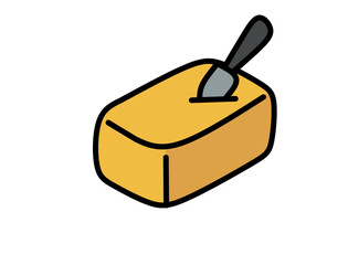 Illustration of Butter and Knife 
