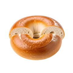 Delicious bagel with bite taken out on black