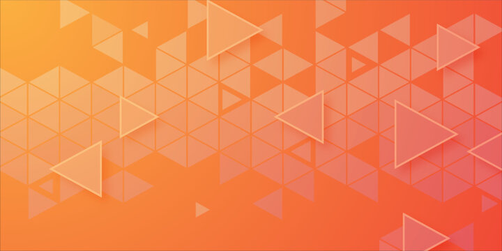 Vibrant Orange Geometric Triangles Background With Glowing Outlined Shapes and Gradient Design