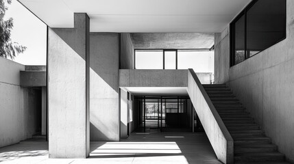 Concrete Minimalism: Architectural Study in Grey