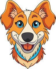 Cute Cartoon Dog Face Mascot Icon Vector