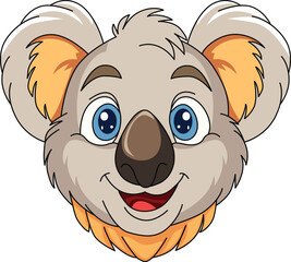 Cute Cartoon Koala Face Vector | Adorable Koala Mascot Illustration