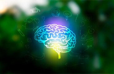 Innovation. New concept ideas with innovations hand in hand with future lamp technology and inspiration in science and communication concepts.