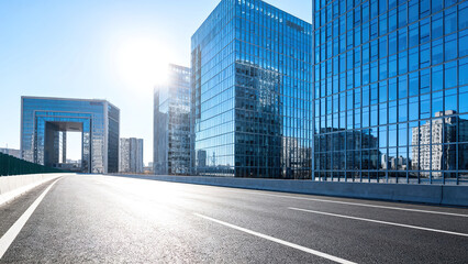 Glass Curtain Wall Building Highway Light Trail Photography