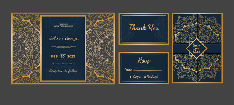 Luxury Wedding Invitation Laser Cut Template