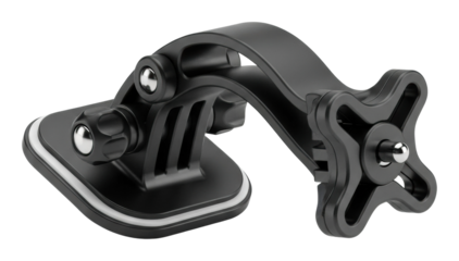 Action camera mounting bracket product isolated on transparent background