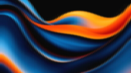 Vibrant abstract wave pattern with dynamic blue and orange hues