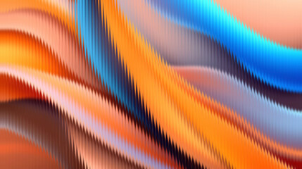 Vibrant abstract waves in orange and blue hues