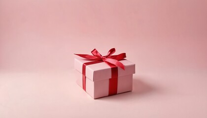 Fototapeta premium Romantic Valentine's Day gift box composition, flat lay top view