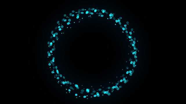 artificial intelligence circle wave animation glowing blue and cyan lines dots leaf abstract vibrant shape virtual assistant technology video