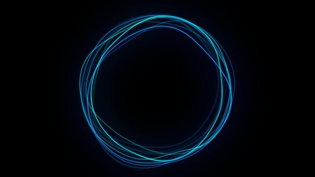 artificial intelligence circle wave animation glowing blue and cyan lines dots leaf abstract vibrant shape virtual assistant technology video