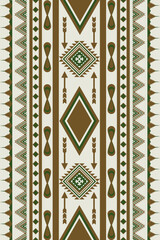 Vertical green and White Geometric Abstract Tribal ethnic pattern