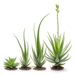 Obraz premium Aloe Vera Tree | Modern, Fresh, Glossy, White Background, Vibrant and Eye-Catching