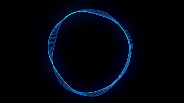 artificial intelligence circle wave animation glowing blue and cyan lines dots leaf abstract vibrant shape virtual assistant technology video