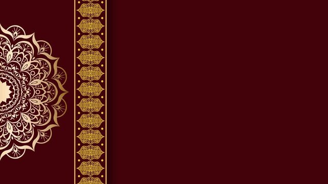 Elegant Mandala Border on Deep Red Background.