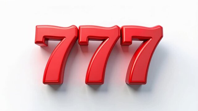 白背景に立体的な777を配置しスリーセブンのフィーバーを分かりやすく伝えるシンプルな構成