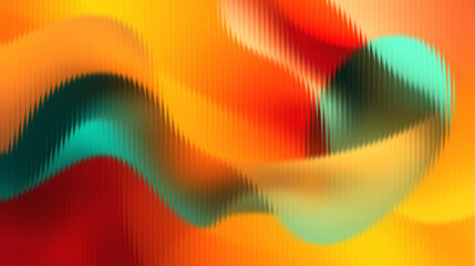 Vibrant abstract wave design with orange, red, and teal hues