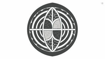 Naklejka premium Elegant circular stained glass design with modern cracked texture