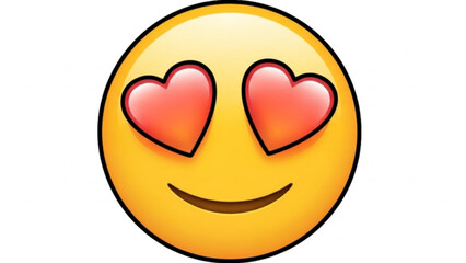 Cute smiling face with heart eyes on emoticon symbol